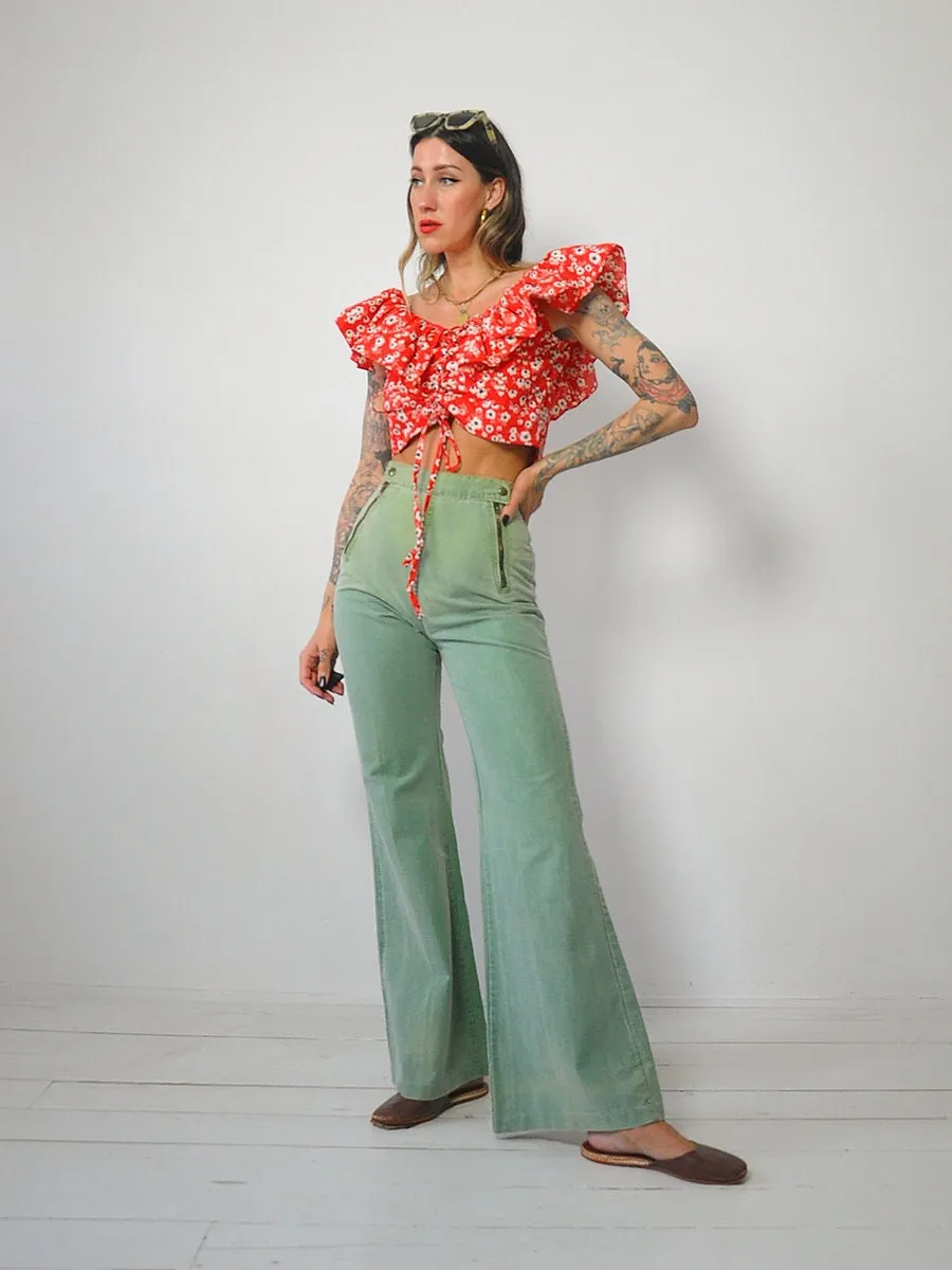 1970's Roma Ruffle Crop Top