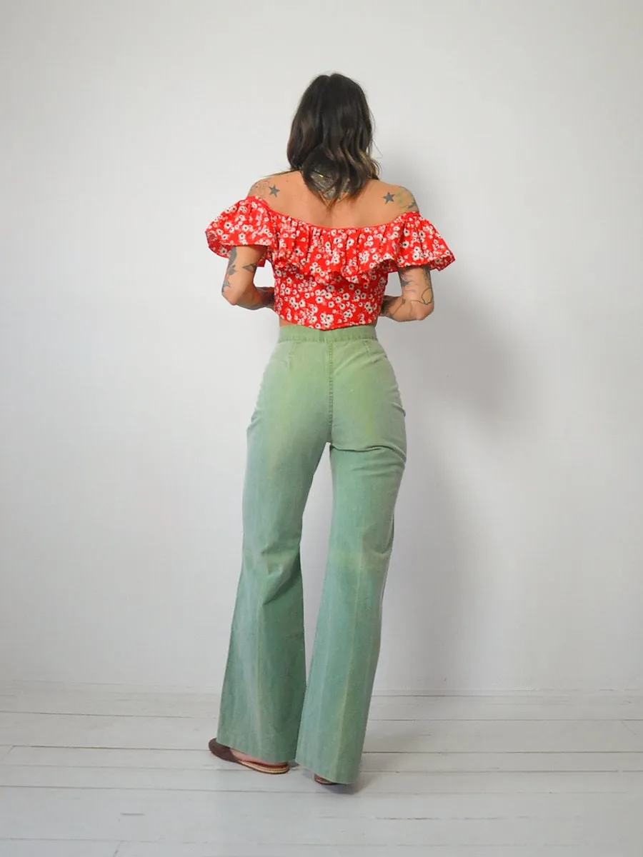 1970's Roma Ruffle Crop Top