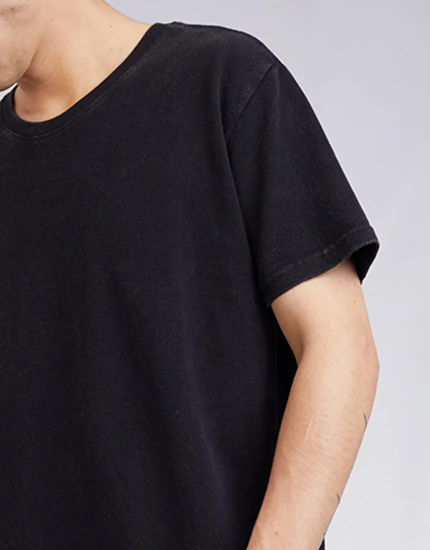 Acid Pique Tee Washed Black