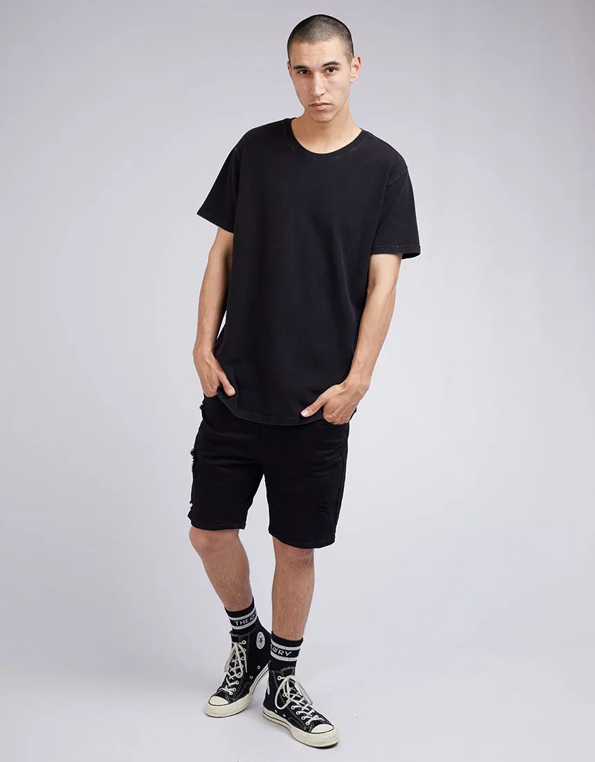 Acid Pique Tee Washed Black