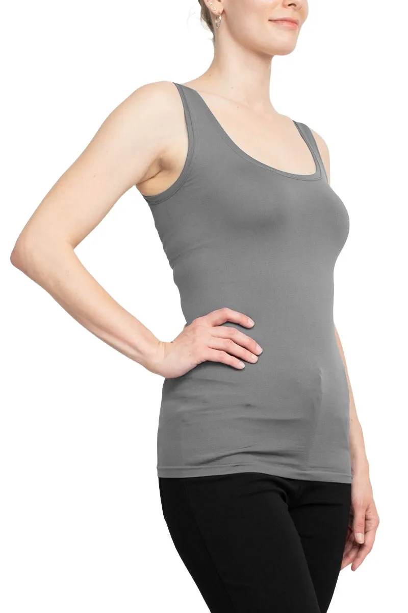 Alberto Makali Square Neck Sleeveless Solid Spandex Top - Wholesale