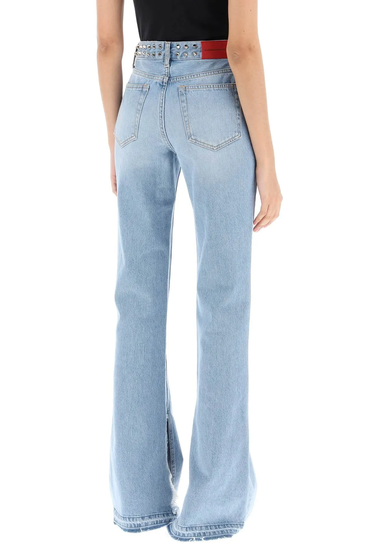 Alessandra Rich Flared Jeans With Studs