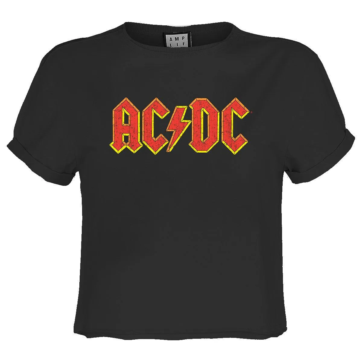 Amplified Womens/Ladies AC/DC Logo Crop Top