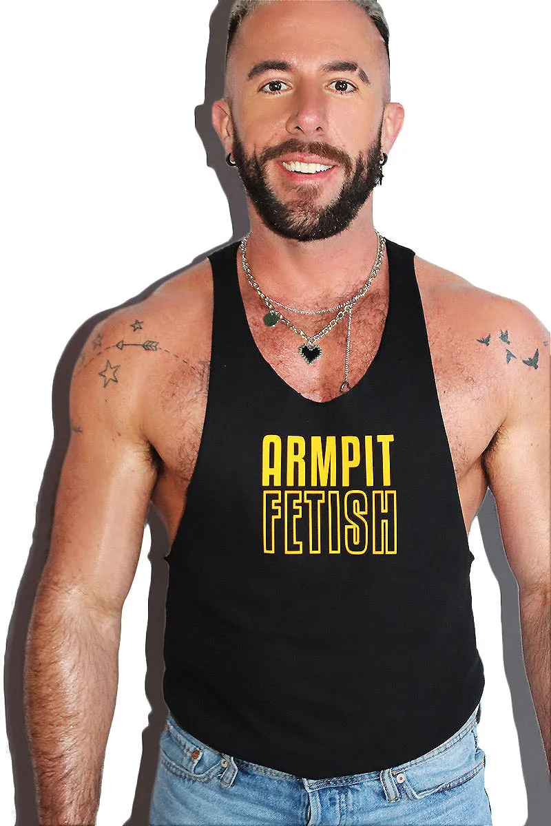 Armpit Fetish String Tank- Black