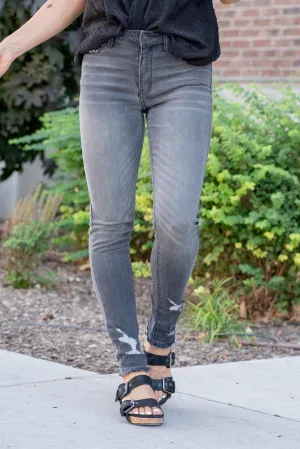 Austen High Rise Grey Ankle Skinny