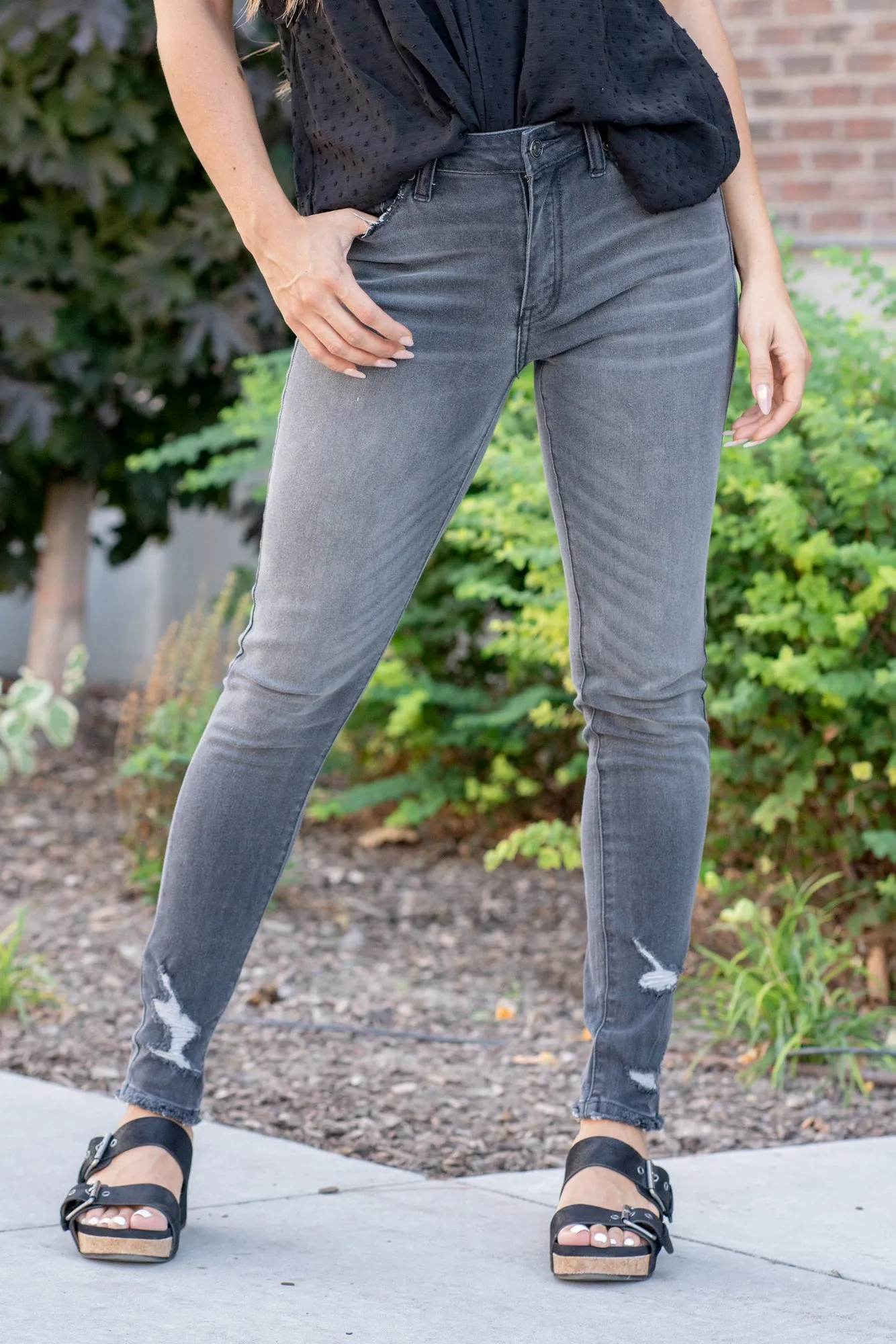 Austen High Rise Grey Ankle Skinny