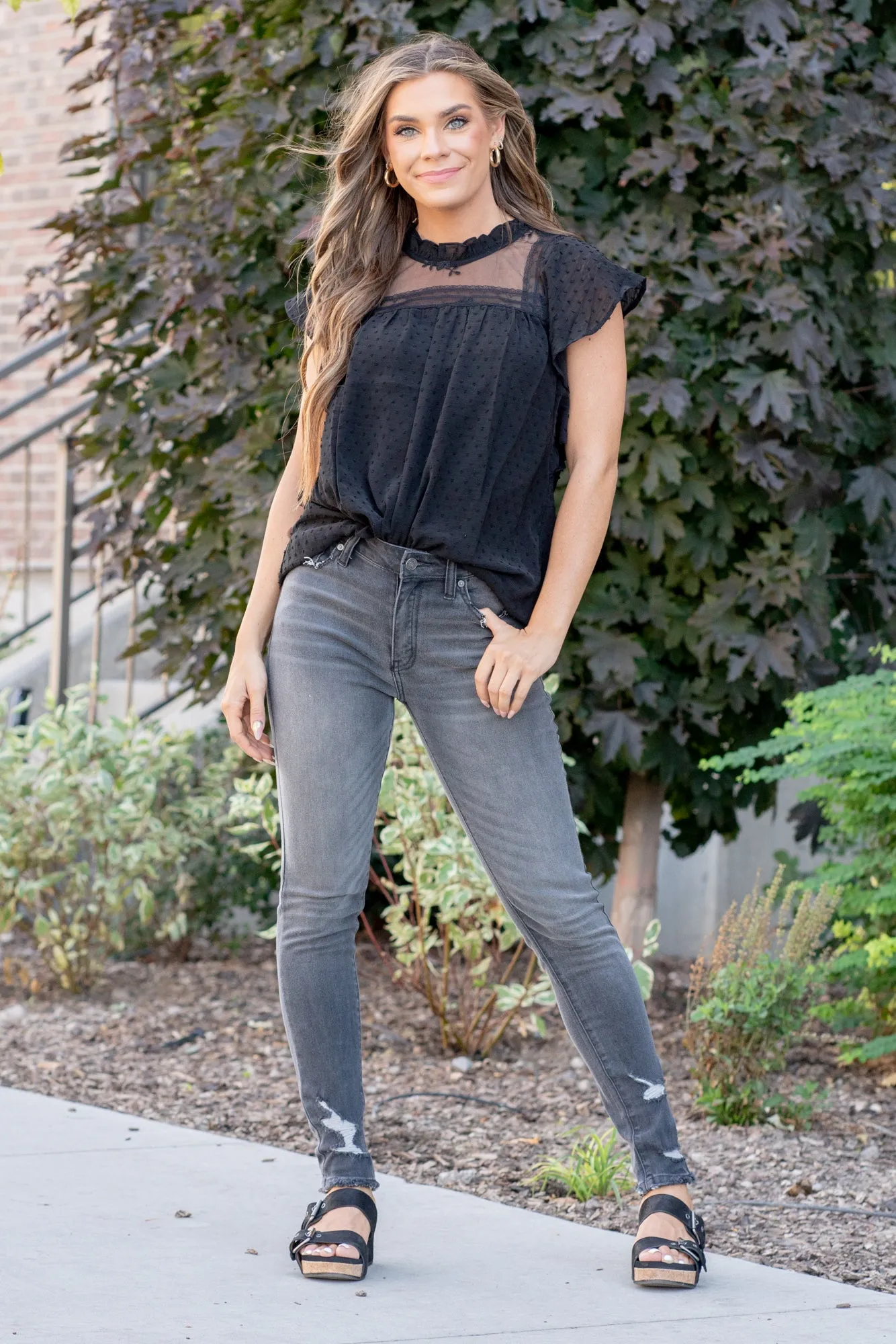 Austen High Rise Grey Ankle Skinny