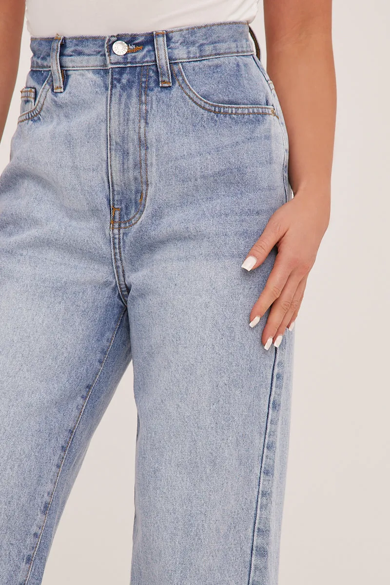 Blue Denim Extra Long Straight Leg Jeans - Blaise