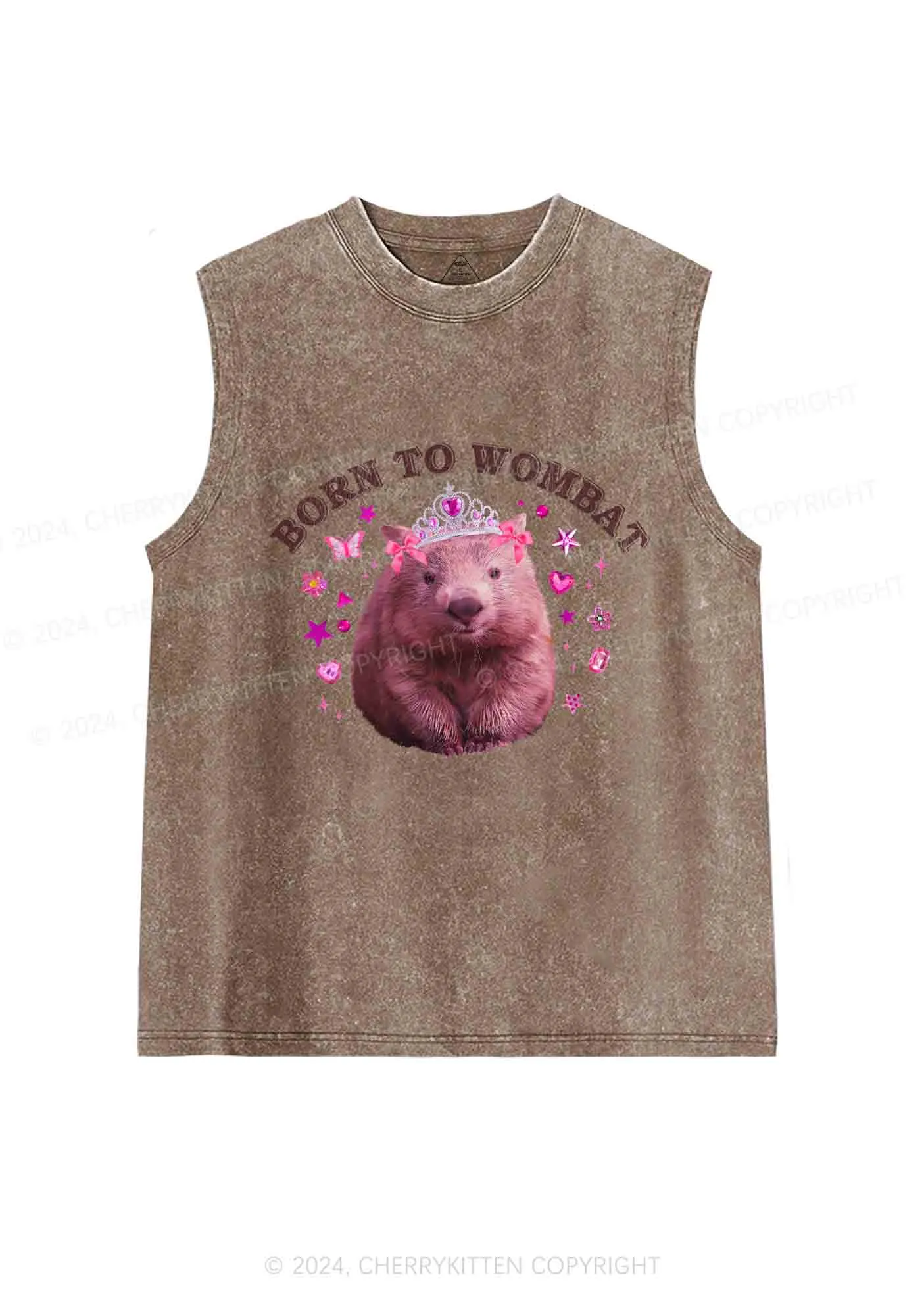 Born to Wombat Y2K Washed Tank Cherrykitten