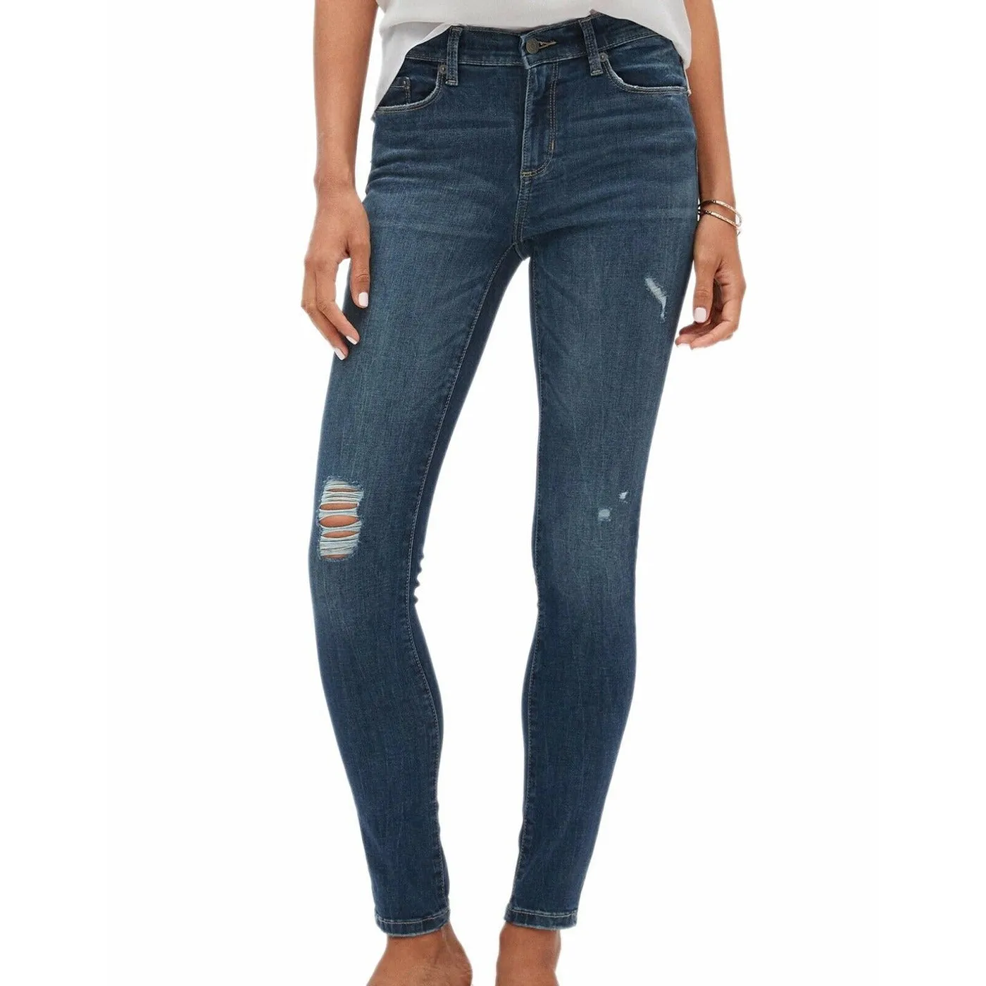 BR Skinny Destructed Mid Rise Jeans