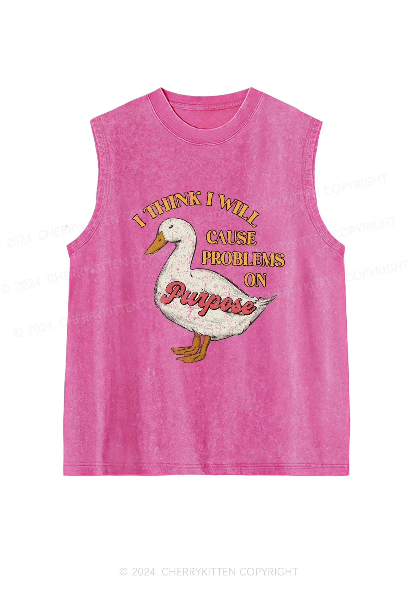 Cause Problems On Purpose Y2K Washed Tank Cherrykitten