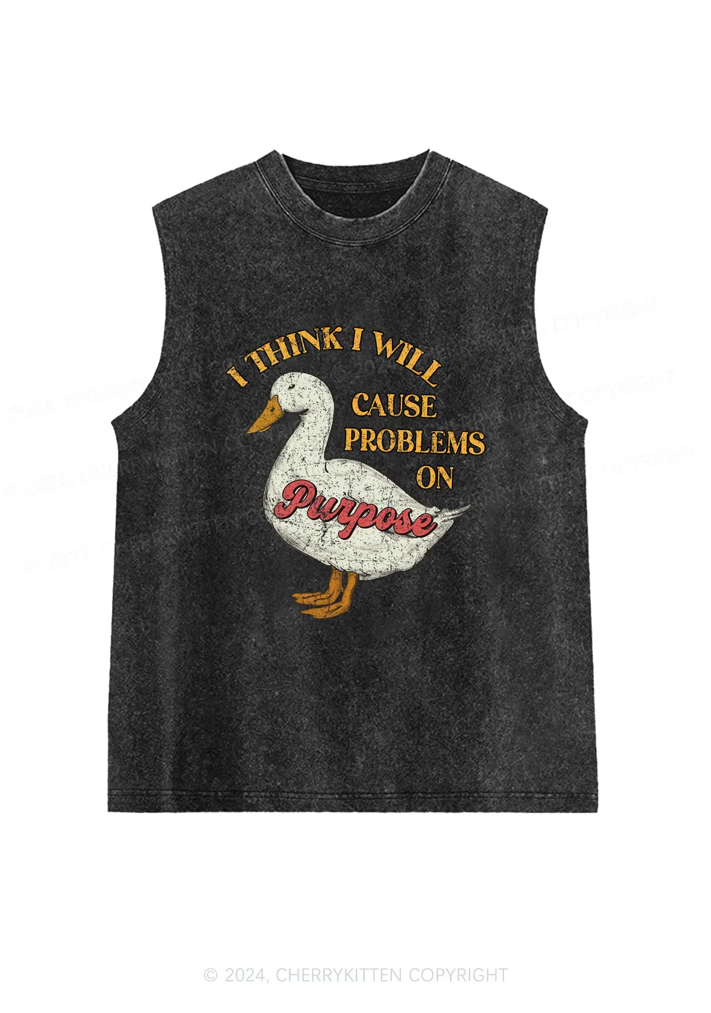 Cause Problems On Purpose Y2K Washed Tank Cherrykitten