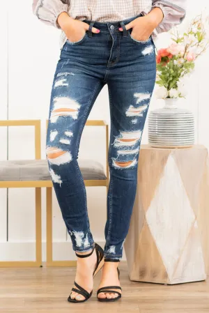 Cleo High Rise Distressed Skinny