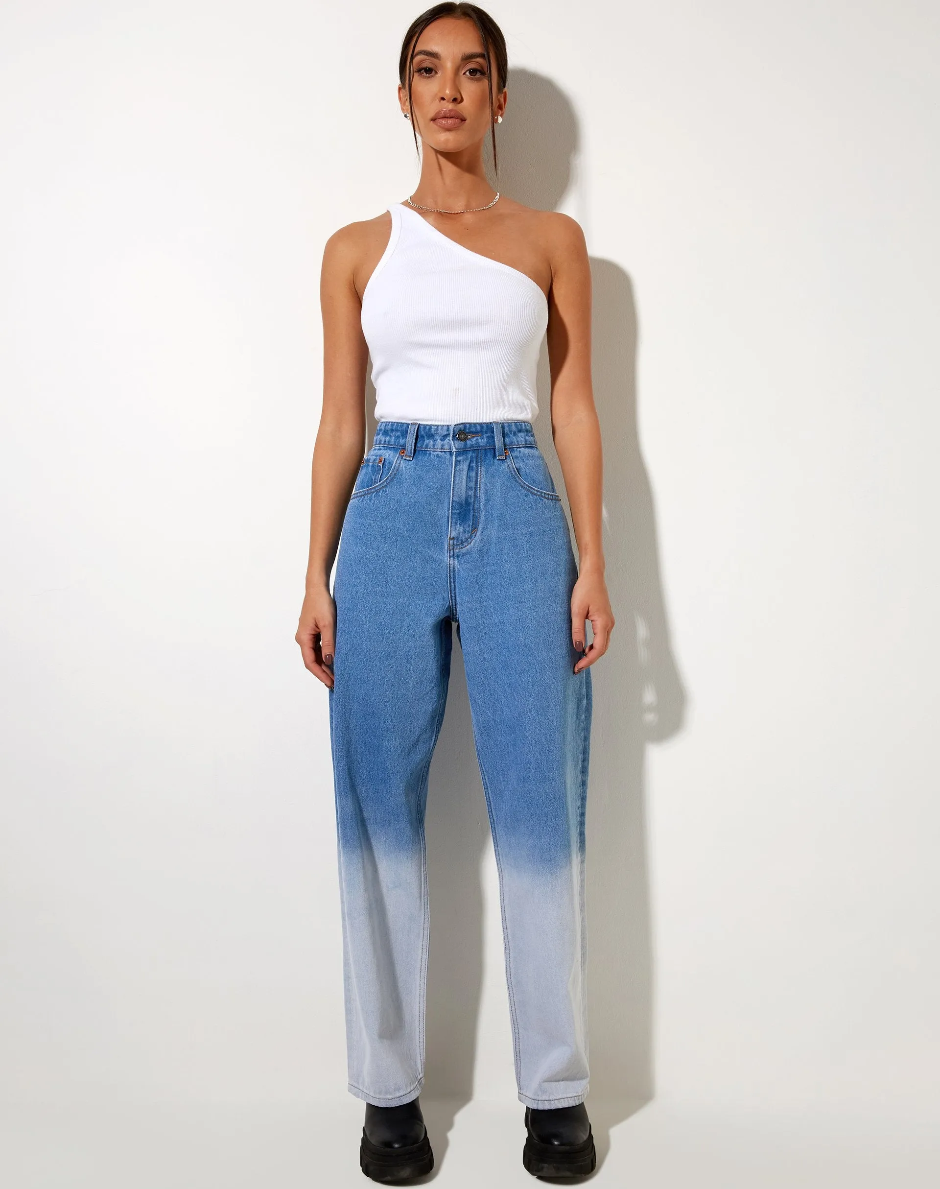 Dip Bleach Parallel Jeans in Super Light Wash