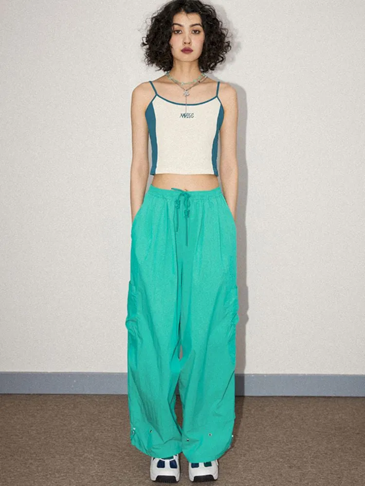 Embroidery Colorblocking Short Camisole Tank【s0000008840】