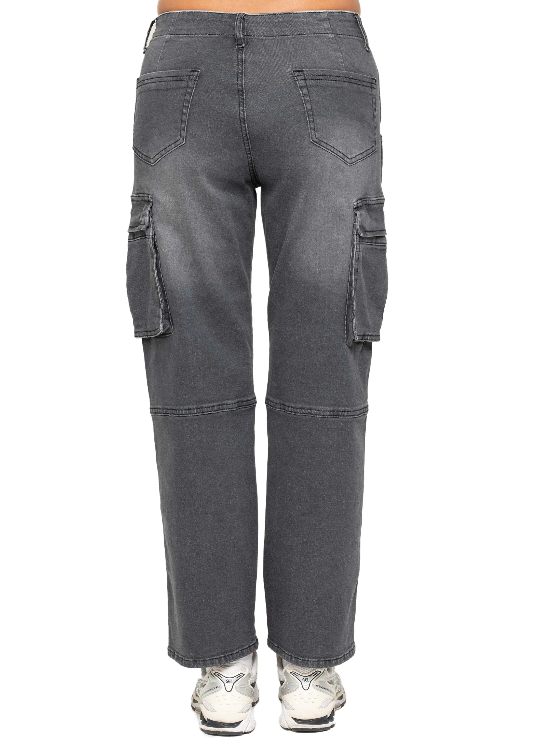 Enzo | Womens Cargo Straight Leg Jeans