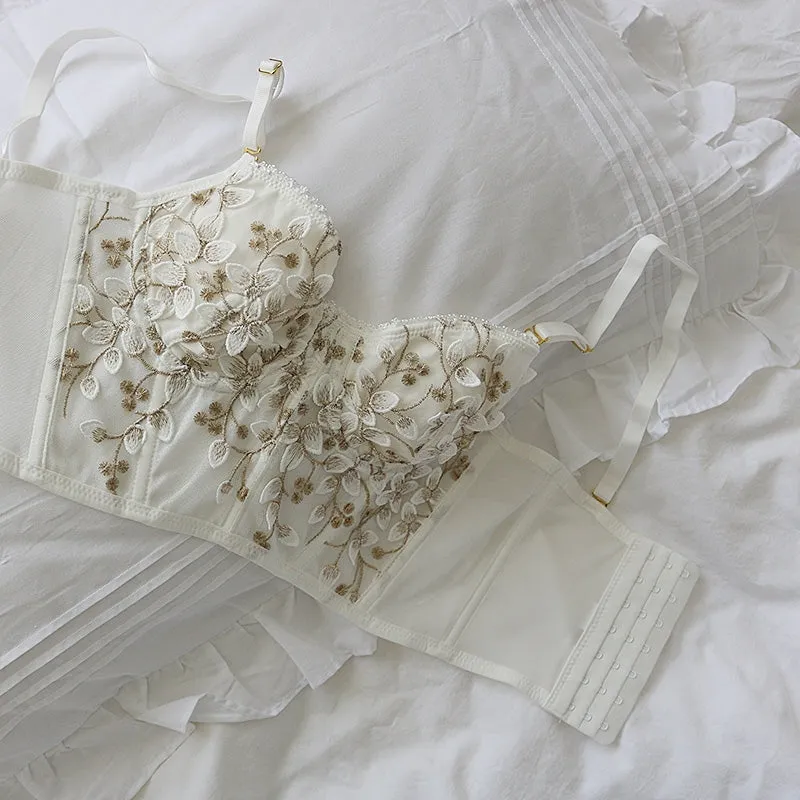 Floral Embroidered Bustier