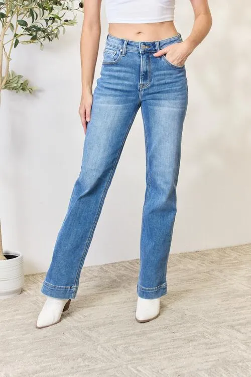 Full Size High Waist Straight Jeans