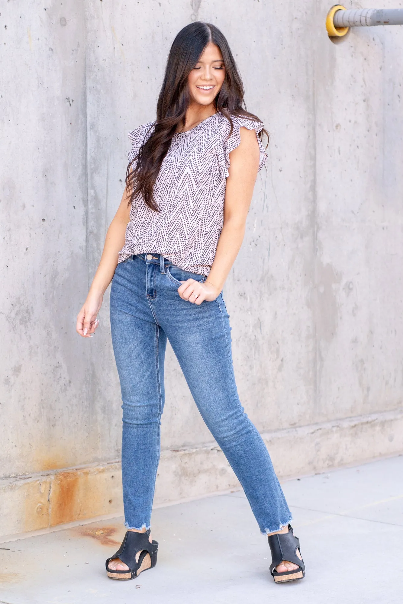 Glitz High Rise Slim Crop Straight