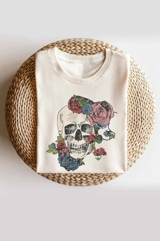 HORROR FALL FLOWERS GRAPHIC TEE