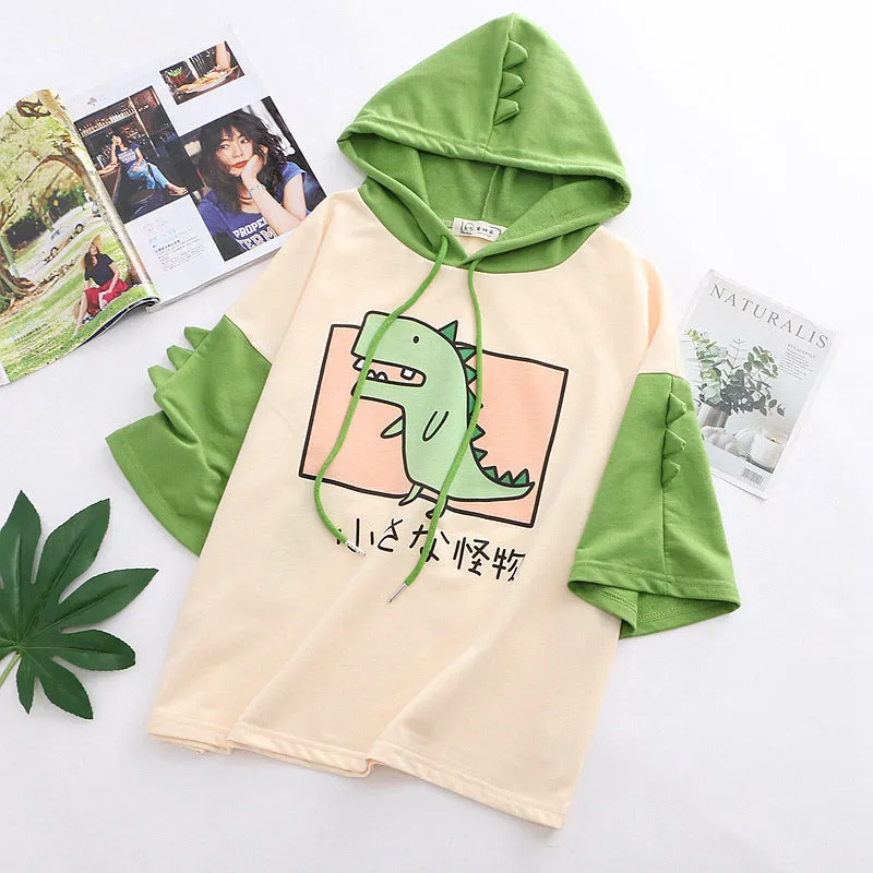 Japanese Hooded Dino Tee