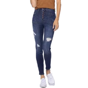 Judy Blue Women's High Rise Distressed Bootcut Jeans