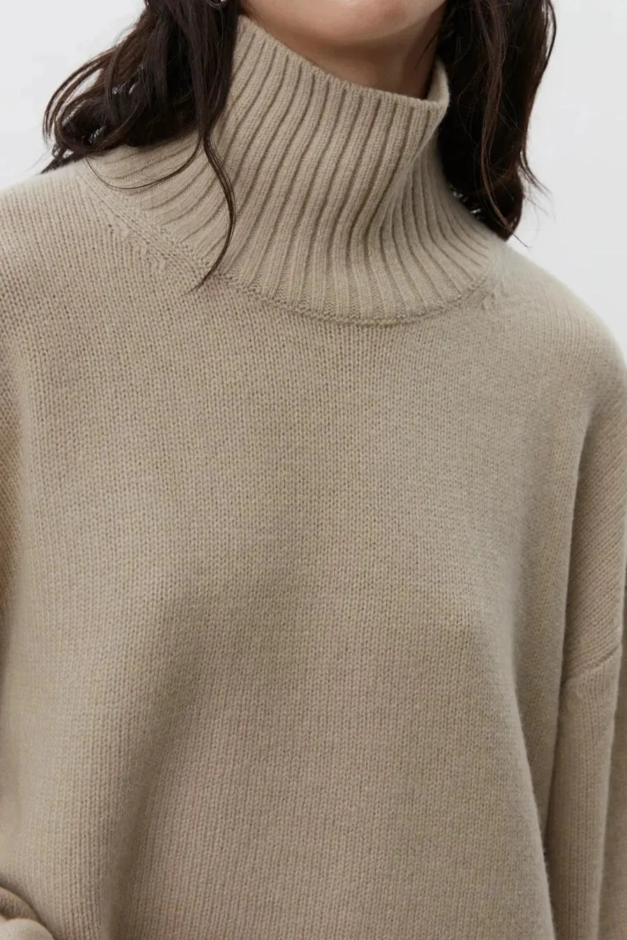 KENDRA SOFT LAMB KNIT| TAUPE MEL