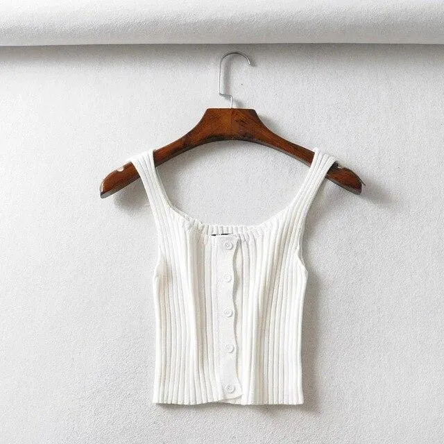 Knitted Sleeveless Tank Top