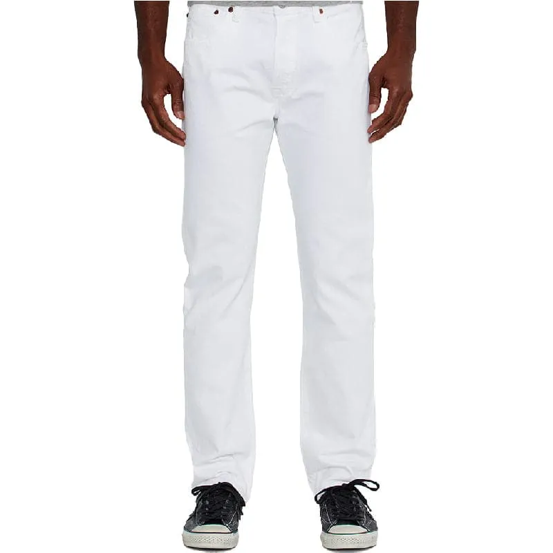 Levi's Men's 501 Original Mid Rise Regular Fit Straight Leg White Jeans