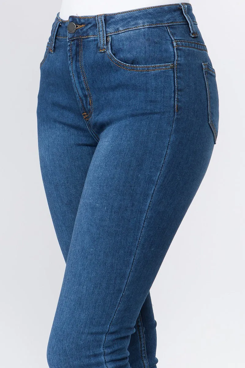 Low Rise Dark Blue Denim Skinny Jeans