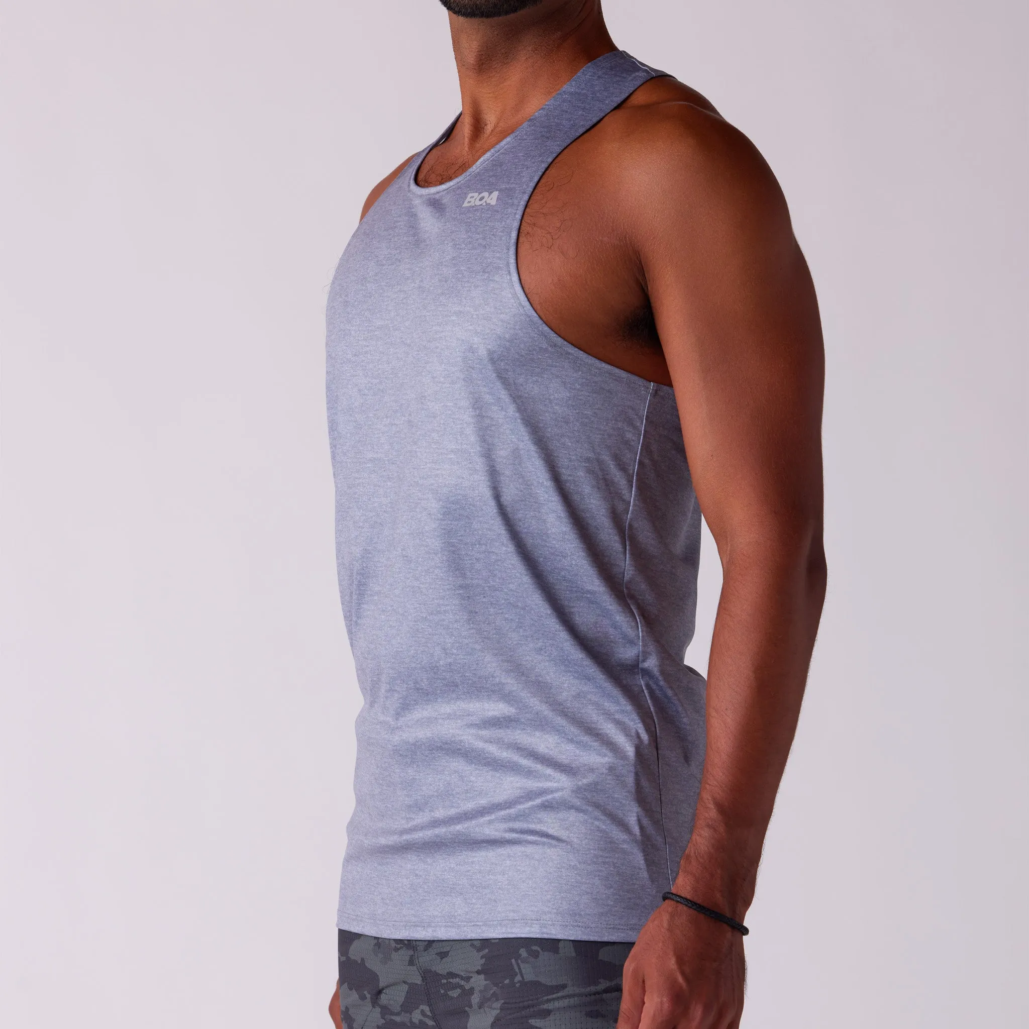 Men's Competitor Lite Printed Singlet - Heather Grey