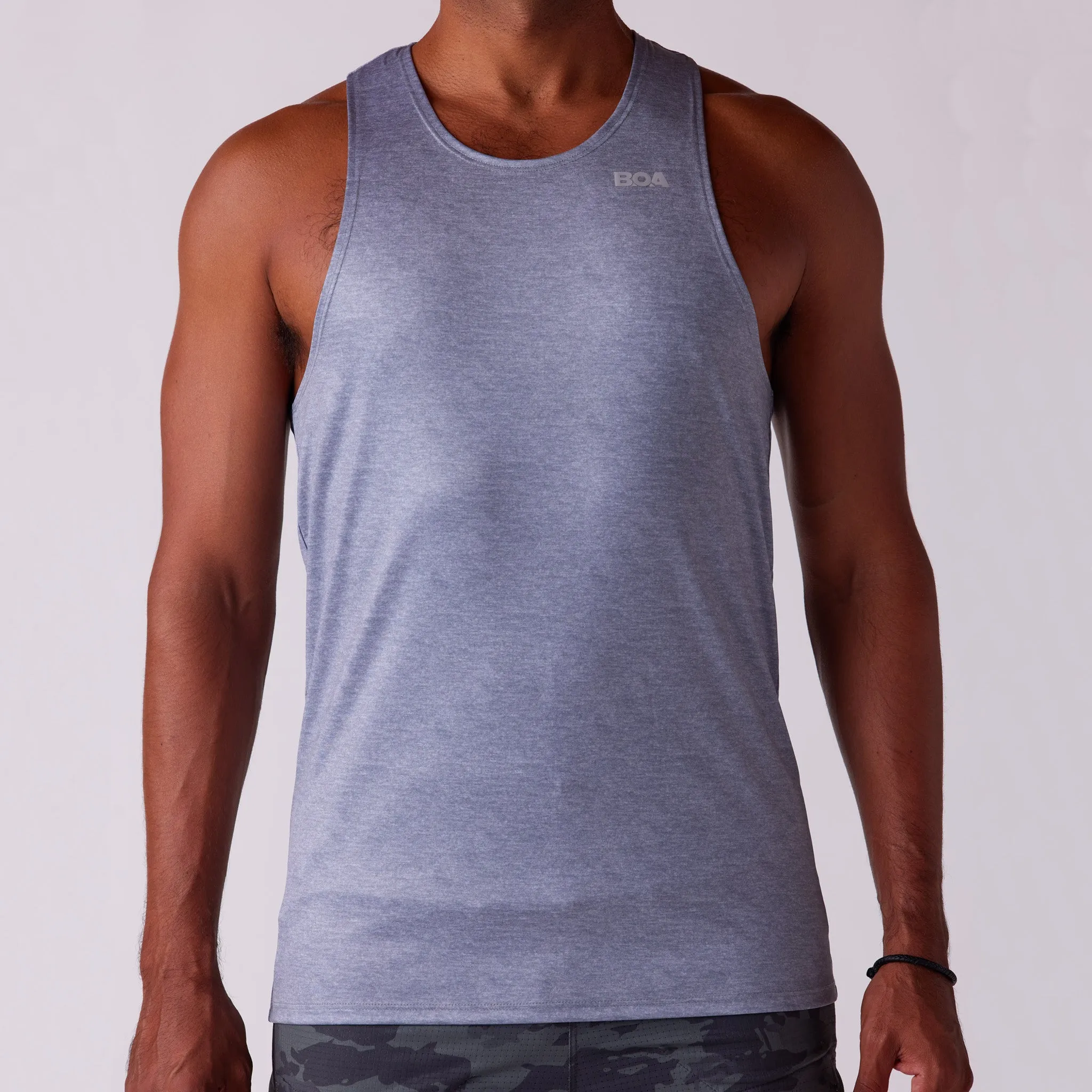 Men's Competitor Lite Printed Singlet - Heather Grey