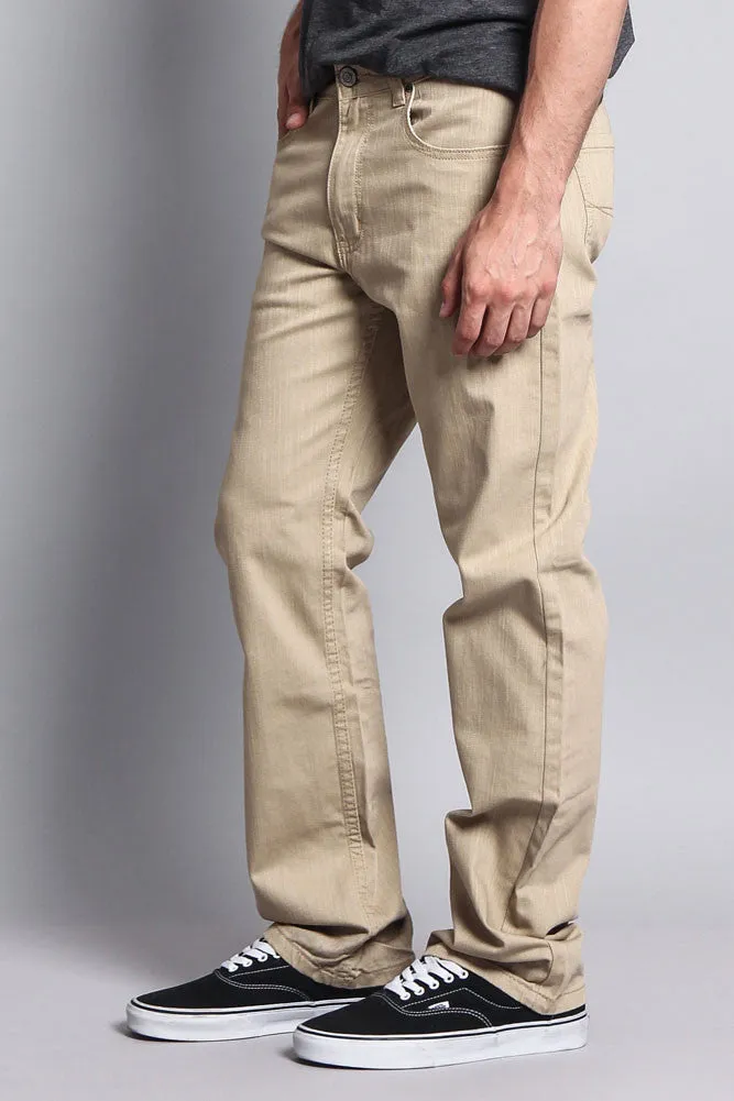 Men's Straight Fit Colored Denim Jeans (Khaki)