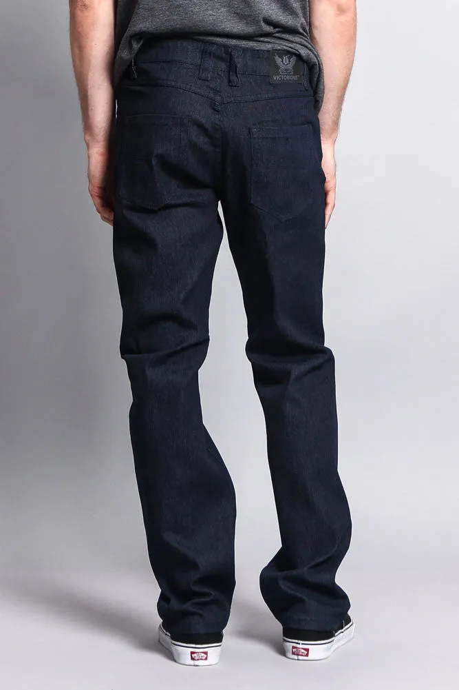 Men's Straight Fit Raw Denim Jeans (Raw Indigo)