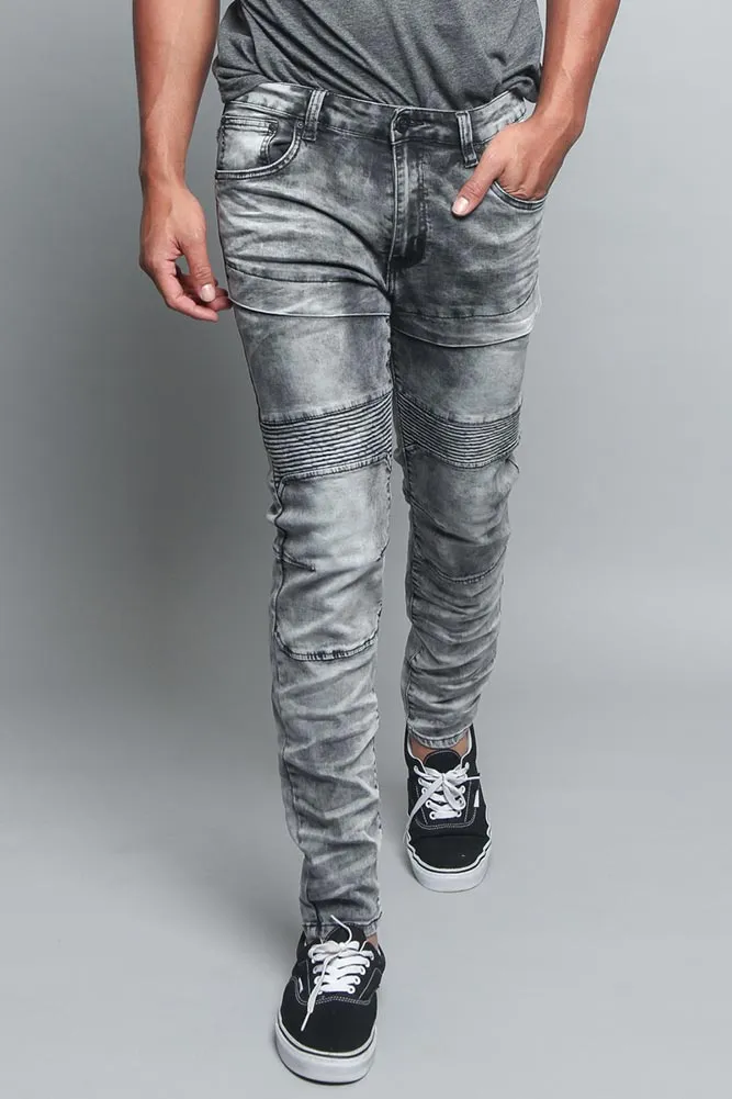 Moto Biker Denim Jeans