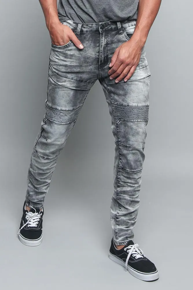 Moto Biker Denim Jeans