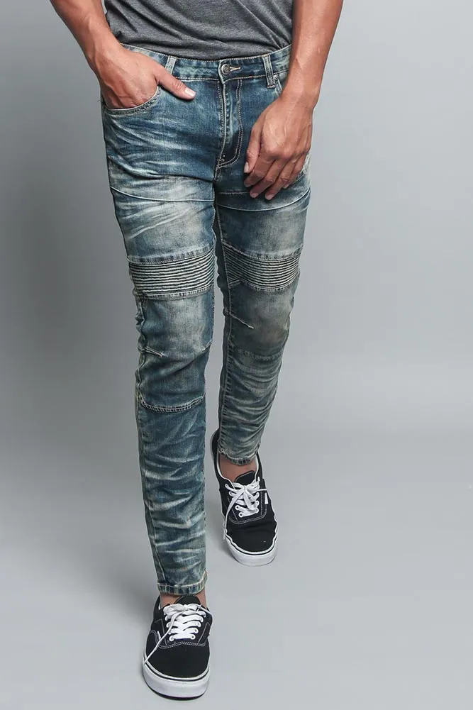 Moto Biker Denim Jeans