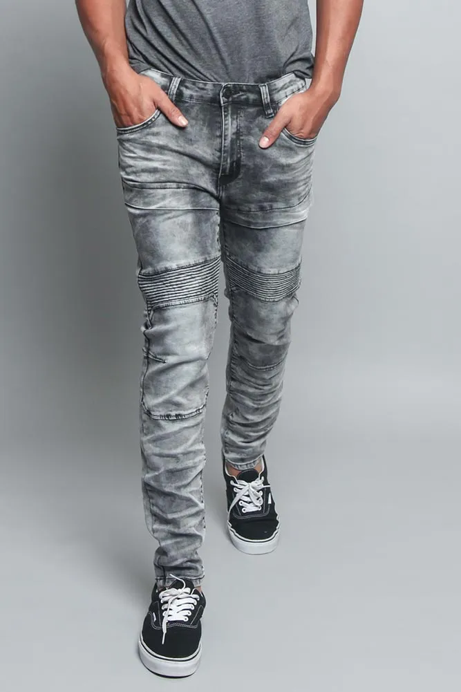 Moto Biker Denim Jeans