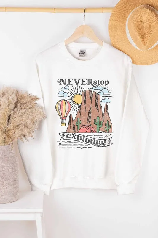 NEVER STOP EXPLORING SWEATSHIRT PLUS SIZE