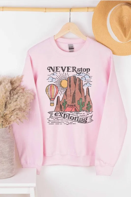 NEVER STOP EXPLORING SWEATSHIRT PLUS SIZE