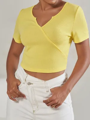 OL Notched Neck Crop Tee