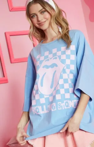 Rolling Stones Oversized Tee-Blue