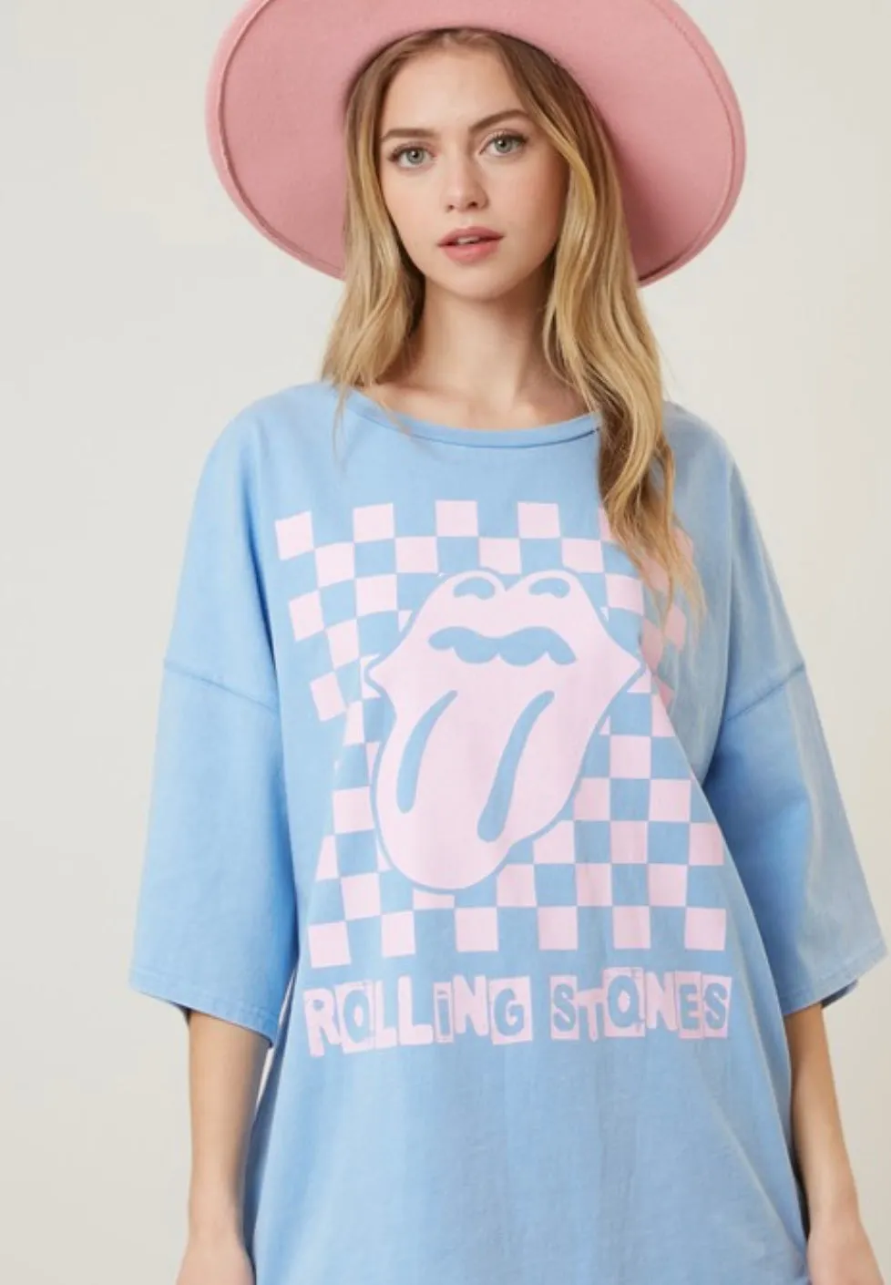 Rolling Stones Oversized Tee-Blue