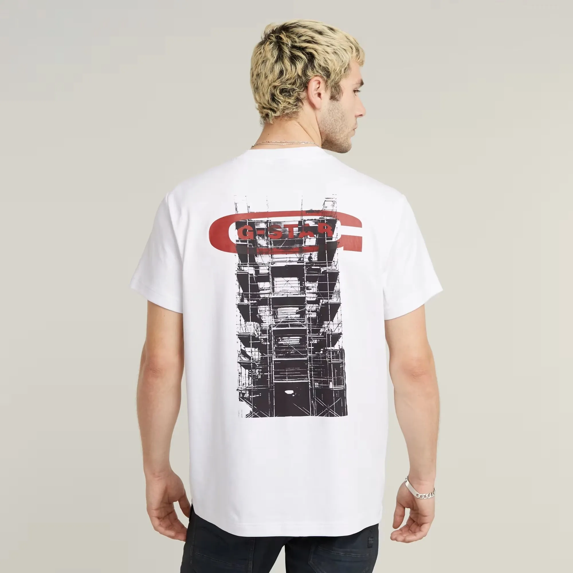 Scaffolding Back Graphic T-Shirt (White) - D25141-C812-110