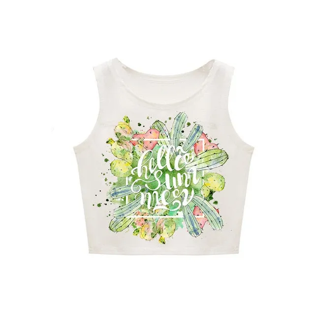 Sexy Food Printed Short Crop Tank Top