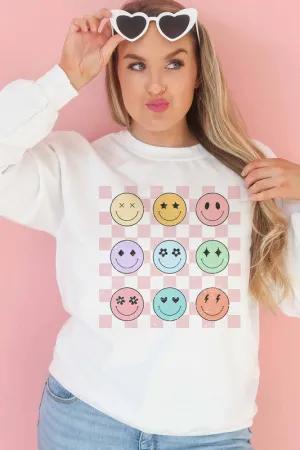 SMILEY CHECKER  SWEATSHIRT PLUS SIZE