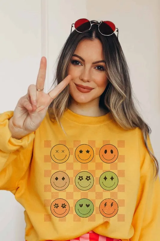 SMILEY CHECKER  SWEATSHIRT PLUS SIZE