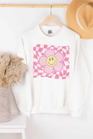 SMILEY CHECKER SWEATSHIRT PLUS SIZE