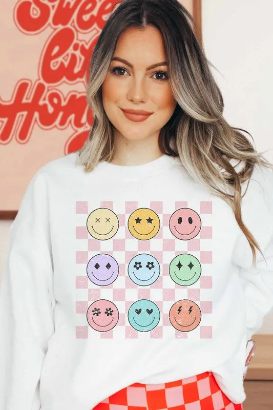 SMILEY CHECKER  SWEATSHIRT PLUS SIZE