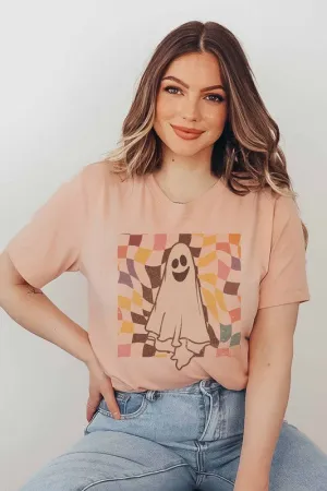 SPOOKY CHECKER GRAPHIC TEE PLUS SIZE